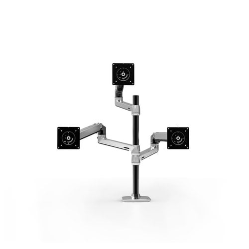 LX DUAL STACKING ARM TALL POLE BRIGHT POLISHED ALUMINUM BLK ACCENT