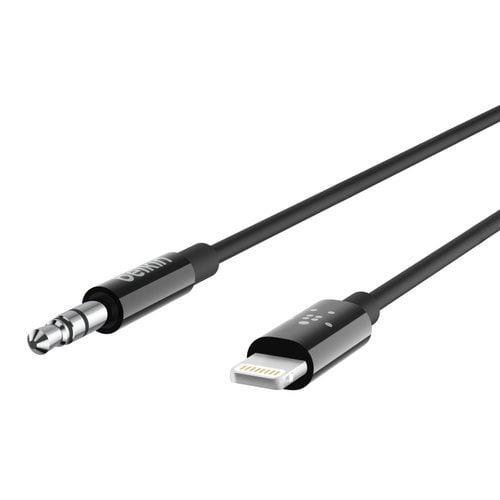 6FT BLACK 3.5MM AUDIO CABLE WITH LIGHTNING CONNECTOR