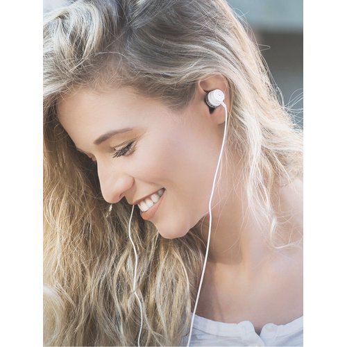 IN-EAR STEREOPHONE W/ MIC BLACK ELEMENT CONNECTS TO TUBULAR PORT