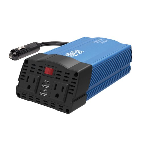 375W CAR POWER INVERTER 2OUTLETS W/ 2-PORT USB CHARGING
