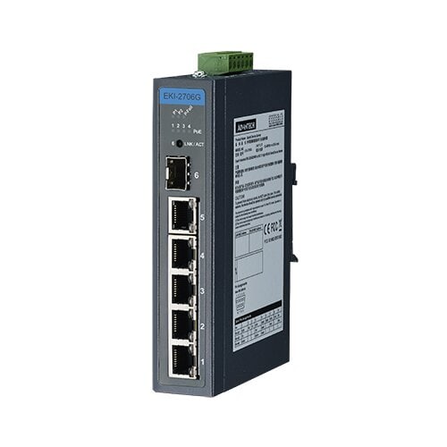 5GE+1G SFP UNMANAGED IND POE SWITCH WIDE TEMP