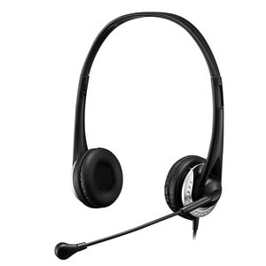 USB HEADSET WITH ADJUSTABLE MICROPHONE & REMOVABLE EARPADS