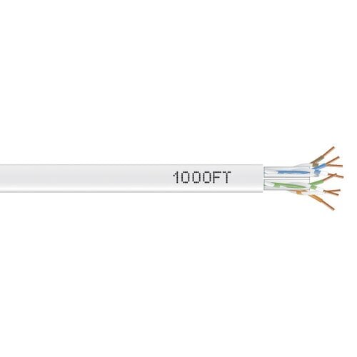 1000-FT WHITE CAT6 SOLID BULK C ABLE 550MHZ UTP CMR PULL BOX