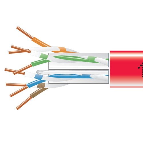 1000-FT RED CAT6 SOLID BULK CAB LE 550MHZ UTP CMP