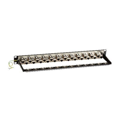 24-PORT 1U CAT6A STAGGERED FEED -THROUGH PATCH PANEL SHIELDED