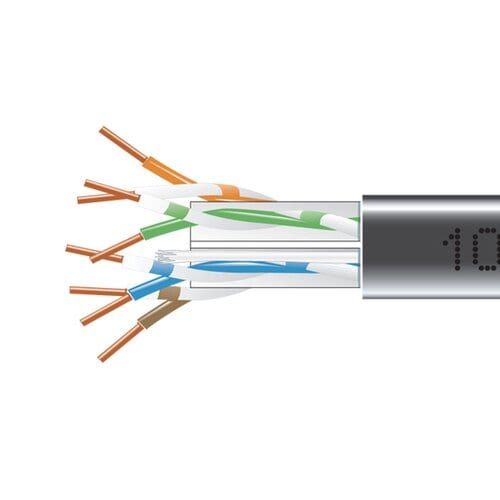1000-FT BLACK CAT6 SOLID BULK C ABLE 550MHZ UTP CMP