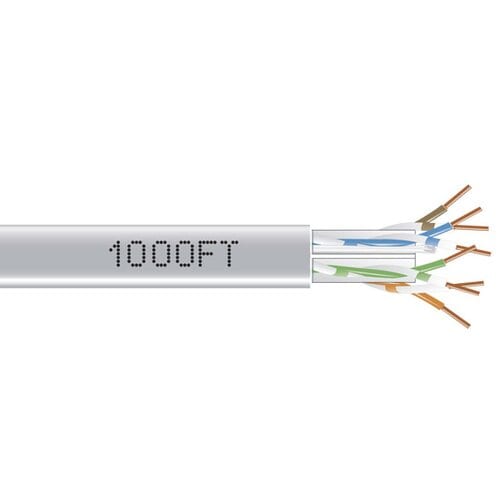 1000-FT GRAY CAT6 SOLID BULK CA BLE 550MHZ UTP CMR PULL BOX